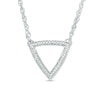 Thumbnail Image 0 of Diamond Accent Outline Triangle Necklace in Sterling Silver - 17"