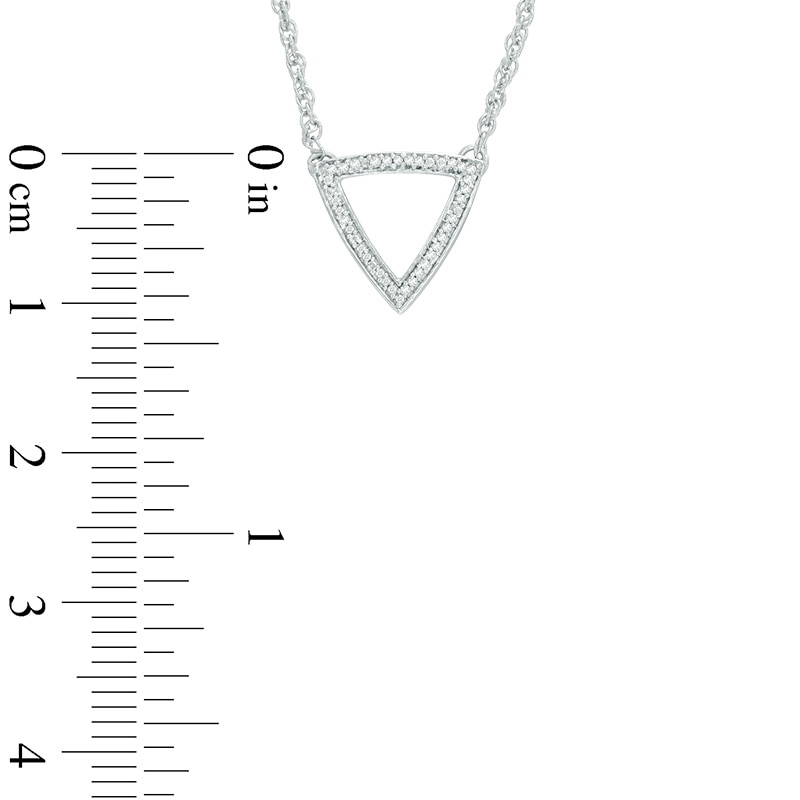 Diamond Accent Outline Triangle Necklace in Sterling Silver - 17"
