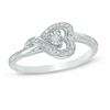 Thumbnail Image 0 of Diamond Accent Sideways Heart Ring in Sterling Silver