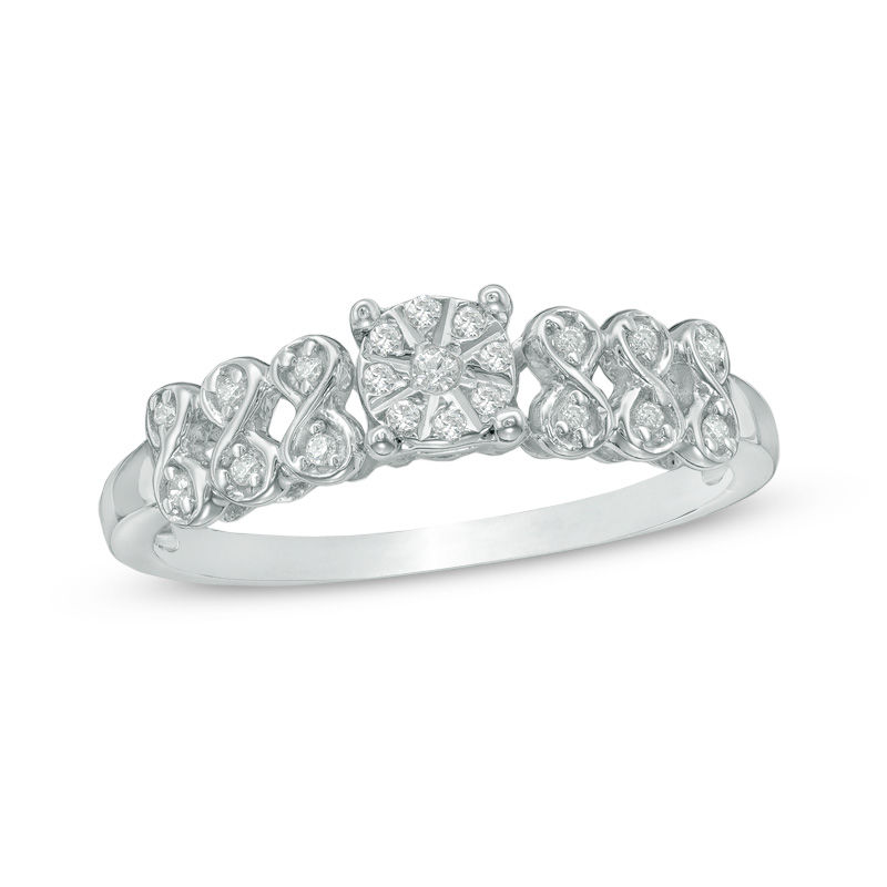 0.09 CT. T.W. Diamond Infinity Promise Ring in Sterling Silver