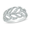 Thumbnail Image 0 of 0.58 CT. T.W. Diamond Leaf Ring in Sterling Silver