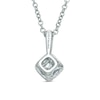 Thumbnail Image 1 of Vera Wang Love Collection 0.23 CT. T.W. Princess-Cut Diamond and Blue Sapphire Frame Pendant in 14K White Gold