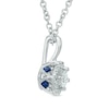 Thumbnail Image 2 of Vera Wang Love Collection 0.23 CT. T.W. Princess-Cut Diamond and Blue Sapphire Frame Pendant in 14K White Gold