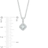 Thumbnail Image 3 of Vera Wang Love Collection 0.23 CT. T.W. Princess-Cut Diamond and Blue Sapphire Frame Pendant in 14K White Gold