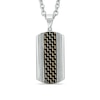 Thumbnail Image 0 of Men's Dog Tag Pendant in Stainless Steel with Black Carbon Fiber Inlay - 24"