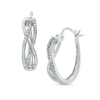Thumbnail Image 0 of Diamond Accent Overlay Hoop Earrings in Sterling Silver