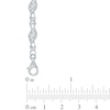 Thumbnail Image 1 of 0.23 CT. T.W. Diamond Flame and "X" Link Bracelet in Sterling Silver - 7.5"