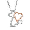 Thumbnail Image 0 of Open Hearts Family by Jane Seymour™ Diamond Accent Motherly Love Pendant in Sterling Silver and 10K Rose Gold