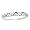 Thumbnail Image 0 of 0.45 CT. T.W. Enhanced Black and White Diamond Braid Bangle in Sterling Silver