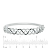 Thumbnail Image 1 of 0.45 CT. T.W. Enhanced Black and White Diamond Braid Bangle in Sterling Silver