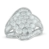 Thumbnail Image 0 of 2.00 CT. T.W. Diamond Cluster Multi-Row Bypass Ring in 10K White Gold