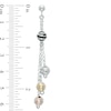 Thumbnail Image 1 of Beaded Dangle Drop Earrings in Tri-Tone Sterling Silver and Black Ruthenium