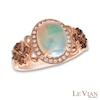 Thumbnail Image 0 of Le Vian® Oval Opal and 0.21 CT. T.W. Diamond Frame Ring in 14K Strawberry Gold™