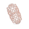 Thumbnail Image 0 of Lab-Created White Sapphire Filigree Ring in Sterling Silver with 18K Rose Gold Plate
