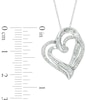 Thumbnail Image 1 of 0.25 CT. T.W. Diamond Tilted Double Heart Pendant in 10K White Gold