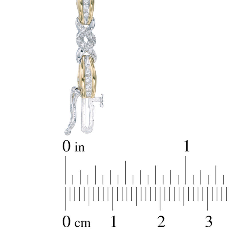 0.70 CT. T.W. Diamond Double Twist Bracelet in 10K Two-Tone Gold - 7.25"