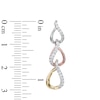 Thumbnail Image 1 of 0.30 CT. T.W. Diamond Three Tier Drop Earrings in 10K Tri-Tone Gold