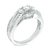 Thumbnail Image 1 of 0.45 CT. T.W. Diamond Three Stone Bypass Ring in 10K White Gold
