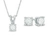 Thumbnail Image 0 of 0.45 CT. T.W. Diamond Solitaire Pendant and Earrings Set in 10K White Gold