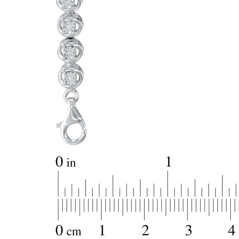 0.07 CT. T.W. Diamond Tennis Bracelet in Sterling Silver - 7.5"