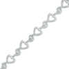 Thumbnail Image 0 of Diamond Accent Heart Link Bracelet in Sterling Silver - 7.5"