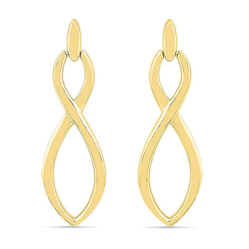 Infinity Drop Earrings in 10K Gold