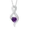 Thumbnail Image 0 of 6.5mm Heart-Shaped Amethyst and Diamond Accent Infinity Pendant in 10K White Gold