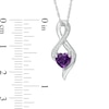 Thumbnail Image 1 of 6.5mm Heart-Shaped Amethyst and Diamond Accent Infinity Pendant in 10K White Gold