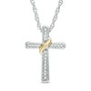 Thumbnail Image 0 of Diamond Accent Wrap Around Cross Pendant in 10K Two-Tone Gold