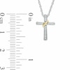 Thumbnail Image 1 of Diamond Accent Wrap Around Cross Pendant in 10K Two-Tone Gold