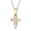 Thumbnail Image 0 of Diamond Accent Outlined Cross Pendant in 10K Gold
