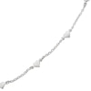 Thumbnail Image 0 of Polished Puff Heart Station Anklet in Sterling Silver - 10"
