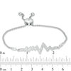 Thumbnail Image 1 of 0.20 CT. T.W. Diamond Heartbeat Bolo Bracelet in Sterling Silver - 8.5"