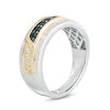 Thumbnail Image 1 of Men's 0.33 CT. T.W. Enhanced Black and White Diamond Band in 10K Two-Tone Gold