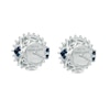Thumbnail Image 1 of Vera Wang Love Collection Cultured Akoya Pearl and 0.13 CT. T.W. Diamond Star Frame Stud Earrings in 14K White Gold