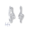 Thumbnail Image 0 of Ever Us™ 0.60 CT. T.W. Two-Stone Diamond Bypass Hoop Earrings in 14K White Gold