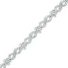 Thumbnail Image 0 of 0.23 CT. T.W. Diamond Infinity Link Flower Bracelet in Sterling Silver - 7.25"