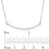Thumbnail Image 1 of 0.25 CT. T.W. Diamond Curved Bar Necklace in 10K White Gold - 16.5"