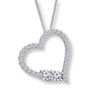 Thumbnail Image 0 of Ever Us™ 0.50 CT. T.W. Two-Stone Diamond Tilted Heart Necklace in 14K White Gold - 19"