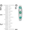 Thumbnail Image 1 of Lab-Created Emerald and White Sapphire Hoop Earrings in Sterling Silver