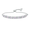 Thumbnail Image 0 of Cushion-Cut Lab-Created Pink and White Sapphire Bolo Bracelet in Sterling Silver - 9.5"