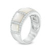 Thumbnail Image 1 of Mother-of-Pearl and Lab-Created White Sapphire Five Stone Ring in Sterling Silver