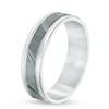 Thumbnail Image 1 of Men's 6.0mm Slanted Groove Band in Sterling Silver with Black Rhodium