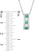 Thumbnail Image 1 of Lab-Created Emerald and White Sapphire Linear Five Stone Pendant in Sterling Silver