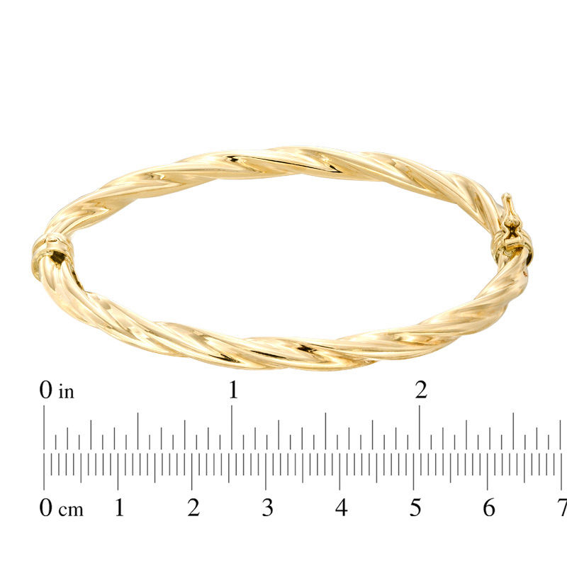 5.0mm Twist Hinged Bangle in 10K Gold