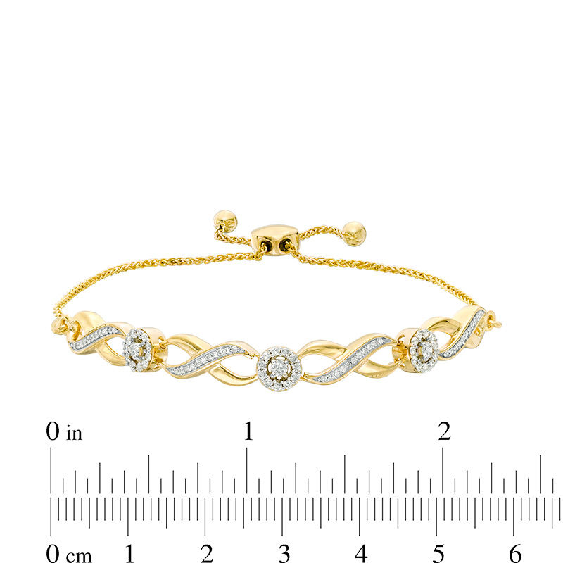 0.45 CT. T.W. Diamond Infinity Bolo Bracelet in 10K Gold - 9.5"