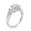 Thumbnail Image 1 of 0.75 CT. T.W. Canadian Certified Princess-Cut Diamond Three Stone Engagement Ring in 14K White Gold (I/I2)