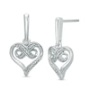 Thumbnail Image 0 of Diamond Accent Infinity Heart Drop Earrings in Sterling Silver