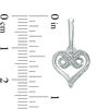 Thumbnail Image 1 of Diamond Accent Infinity Heart Drop Earrings in Sterling Silver