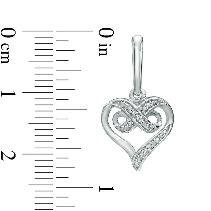 Diamond Accent Infinity Heart Drop Earrings in Sterling Silver